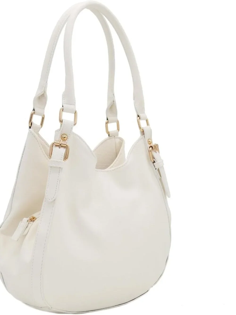 Stylish Lightweight Faux Leather Medium Hobo Bag with 3 Compartments - Perfect